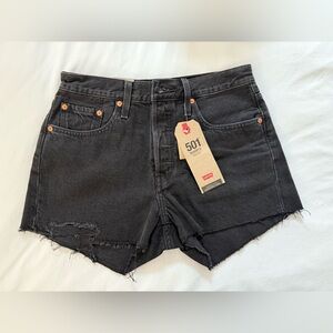 NWT Levi’s Black 501 High-Rise Denim Shorts